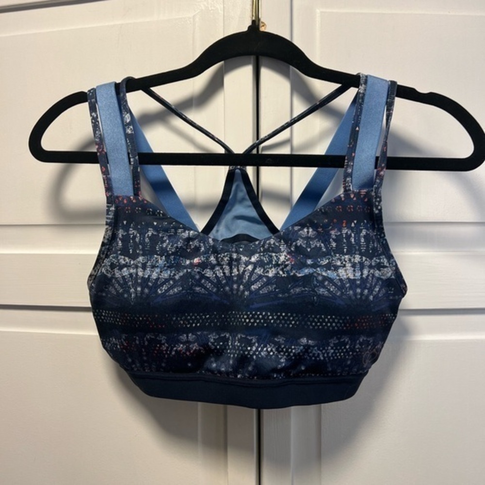 Calia Women’s Inner Power Tri-Strap Printed Bra size Small Multicolor